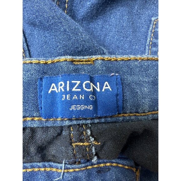 Arizona Jean Co Girls Plus Sz 16.5  Jeggings Blue Denim Stretch Jeans Adj Waist - Picture 4 of 8